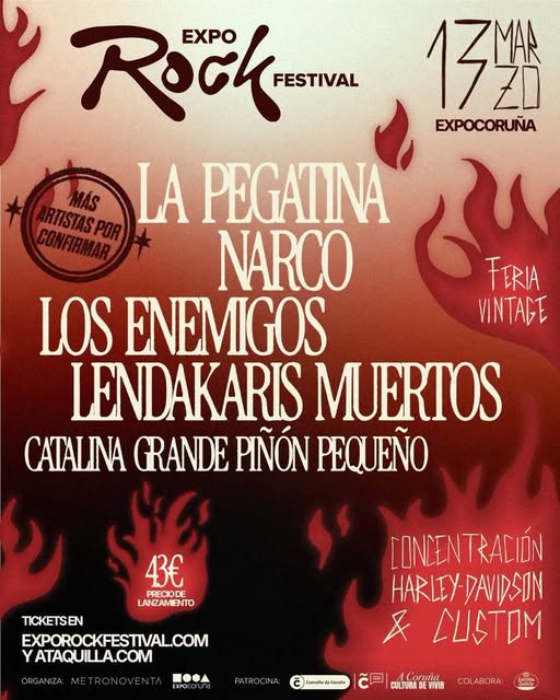 Expo Rock Festival presenta su cartel para el 13 de marzo en ExpoCoruña