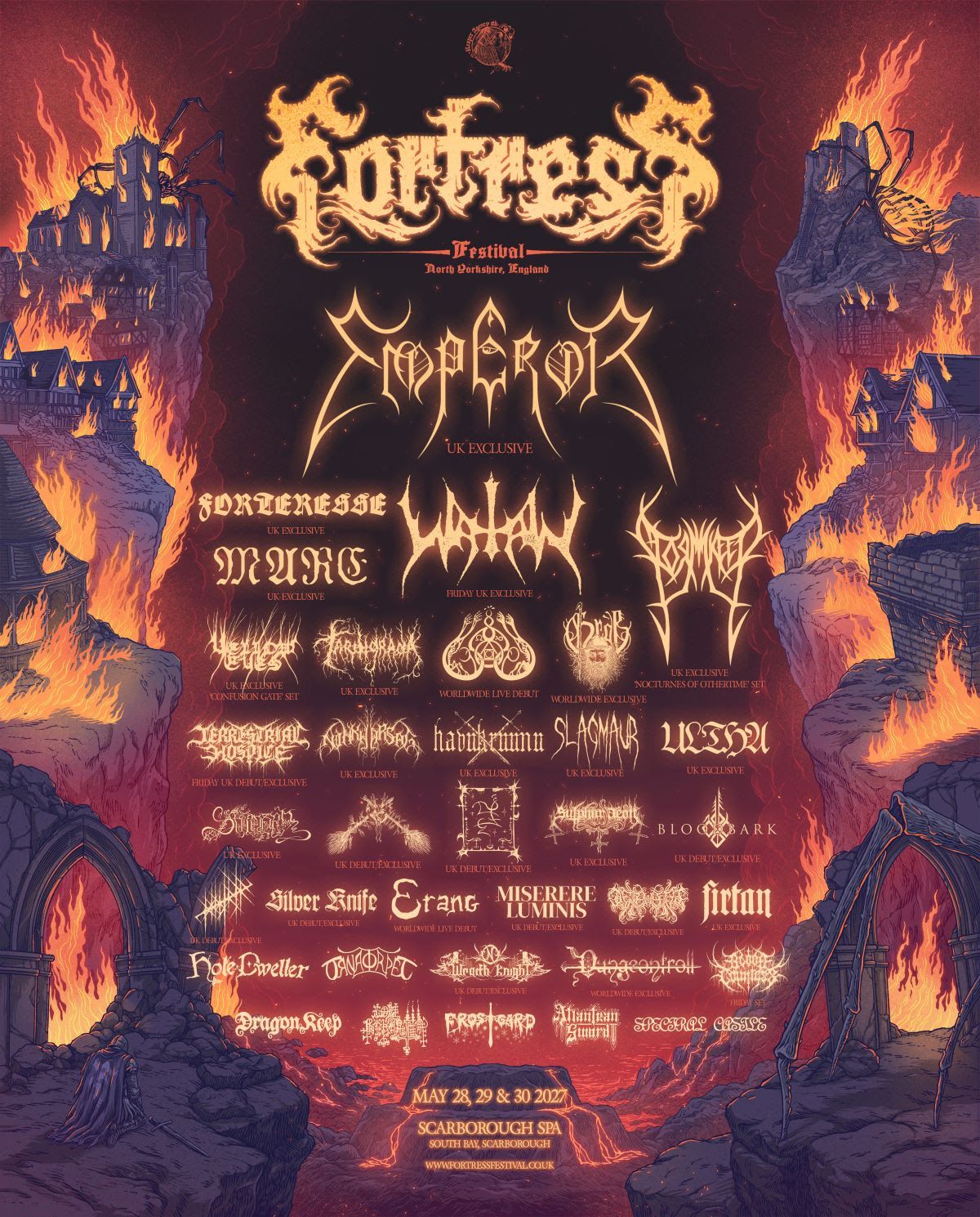 El Fortress Festival, que tendrá lugar del 28 al 30 de mayo de 2027 en Scarborough, Inglaterra, ha cerrado el cartel de su quinta edición.