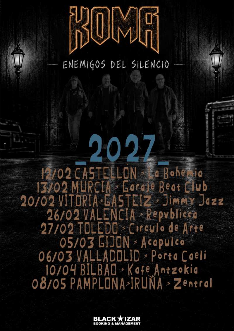 Koma presenta nuevas fechas de su gira «Enemigos Del Silencio Tour 2027»