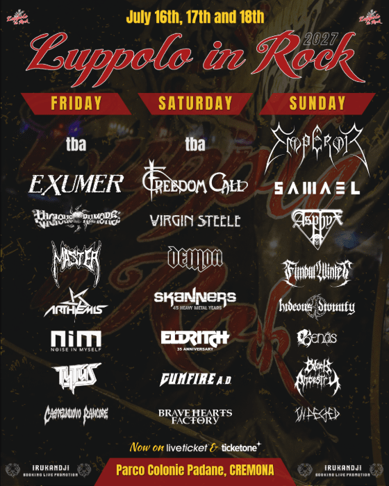 Freedom Call y Exumer confirmados en el Luppolo In Rock 2027