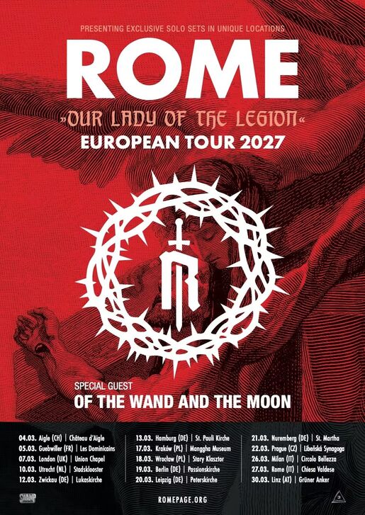 Rome  anuncian una íntima gira europea, “Of The Wand And The Moon”, para 2027.