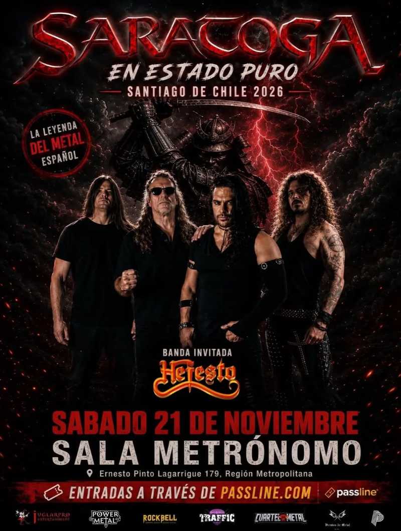 Saratoga en Chile en noviembre con dos conciertos