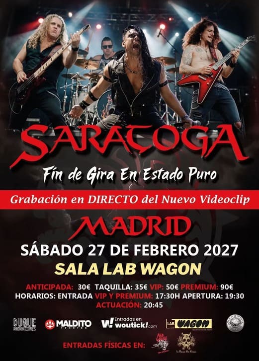 Saratoga anuncia el gran cierre de su gira «III Actos: En Estado Puro» con grabación de videoclip en Madrid.