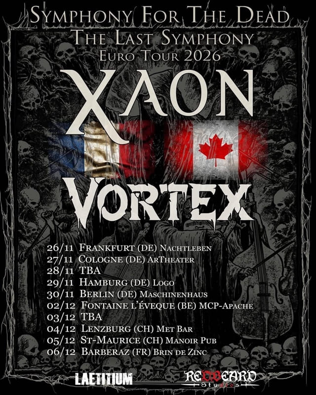 La banda quebequense Vortex anuncia las fechas de su gira por Europa con Xaon en el «Symphony For The Dead: The Last Symphony Europe Tour»