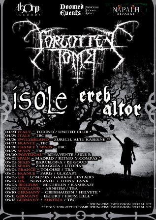 Gira europea de Forgotten Tomb Gira europea de Forgotten Tomb