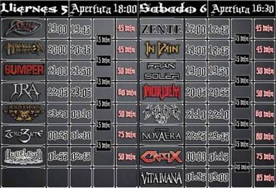 Hontoria del Metal 2013 - Horarios Hontoria del Metal 2013 - Horarios