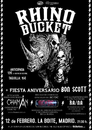 Rhino Bucket en Madrid el 12 de Febrero